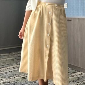 Koret Mustard Striped A-Line Skirt